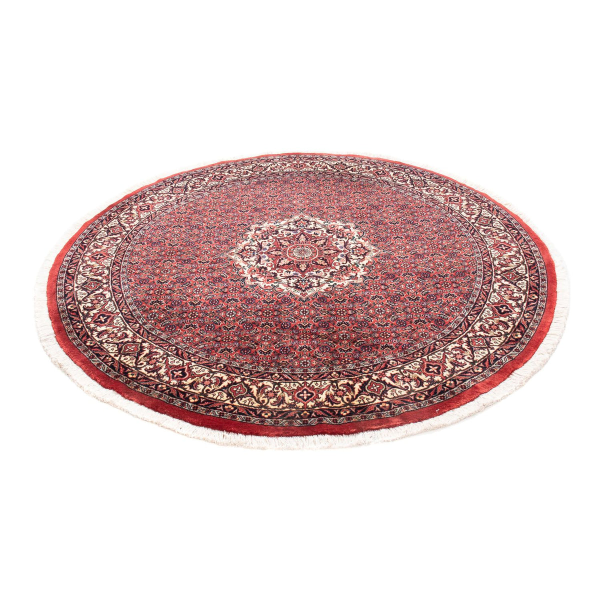 Perzisch tapijt - Bijar rond  - 155 x 155 cm - donkerrood