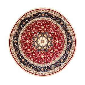 Perzisch tapijt - Tabriz - Royal rond  - 250 x 250 cm - donkerrood