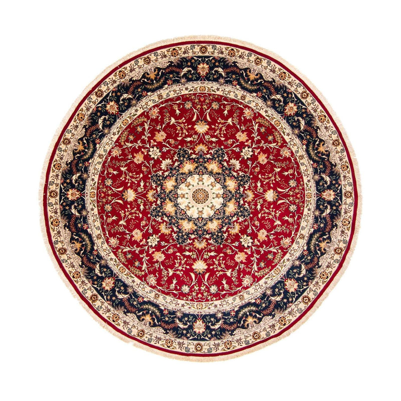Perzisch tapijt - Tabriz - Royal rond  - 250 x 250 cm - donkerrood
