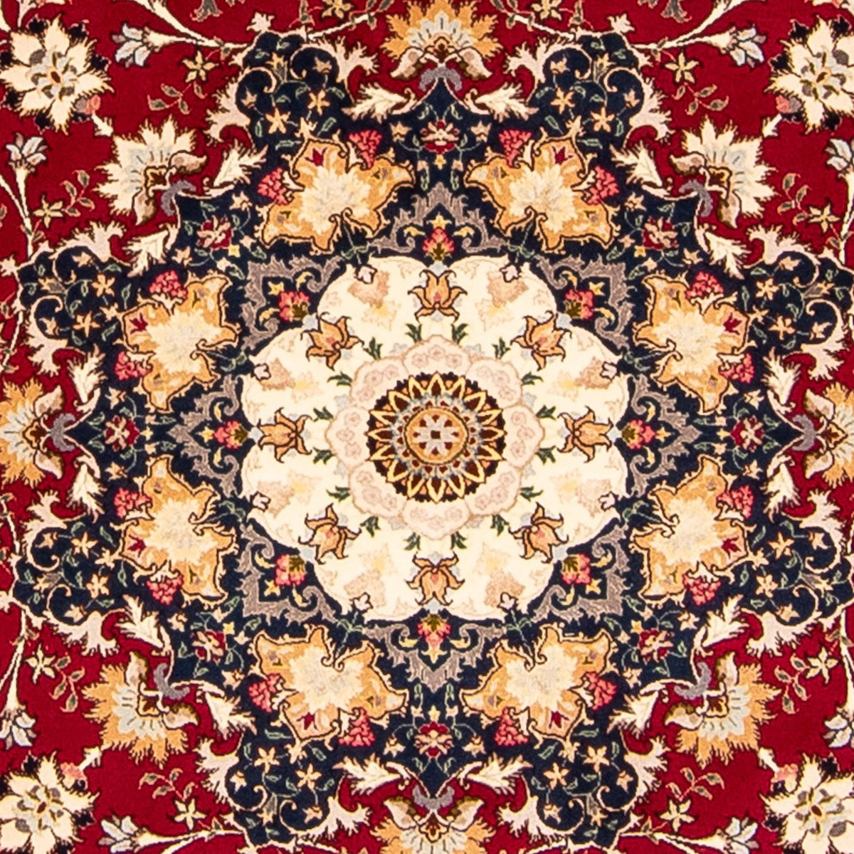 Perzisch tapijt - Tabriz - Royal rond  - 250 x 250 cm - donkerrood