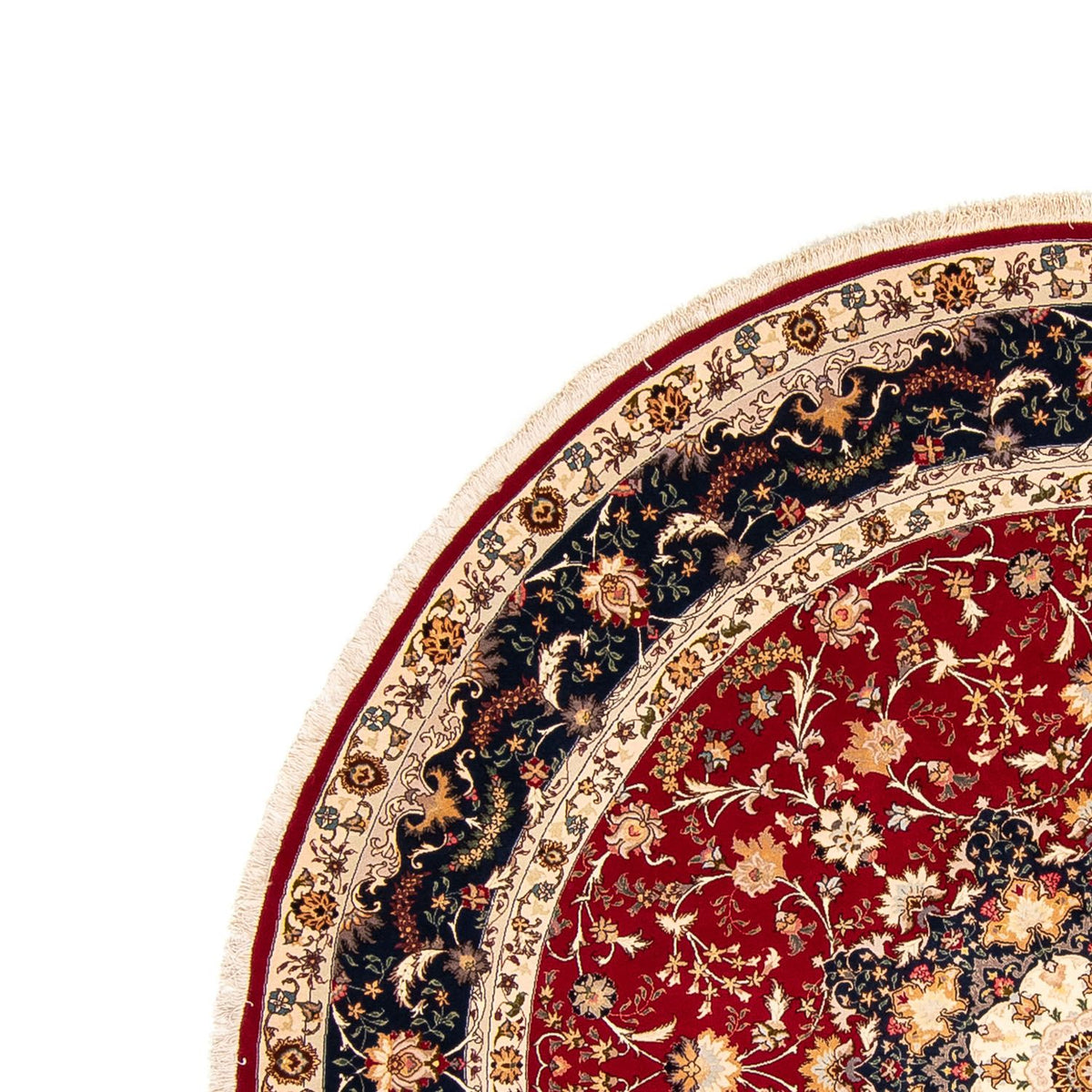 Perzisch tapijt - Tabriz - Royal rond  - 250 x 250 cm - donkerrood