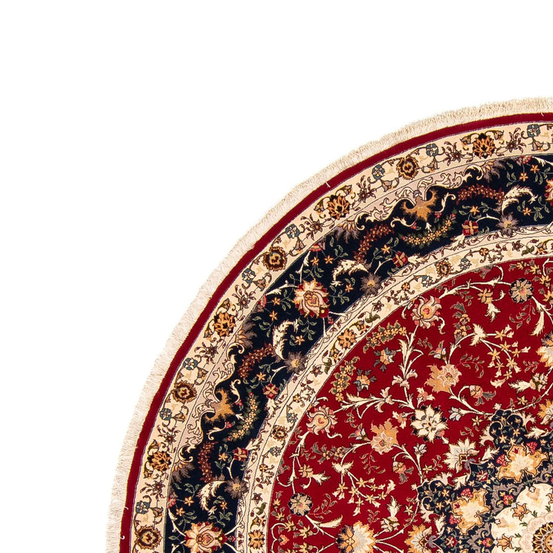 Perzisch tapijt - Tabriz - Royal rond  - 250 x 250 cm - donkerrood