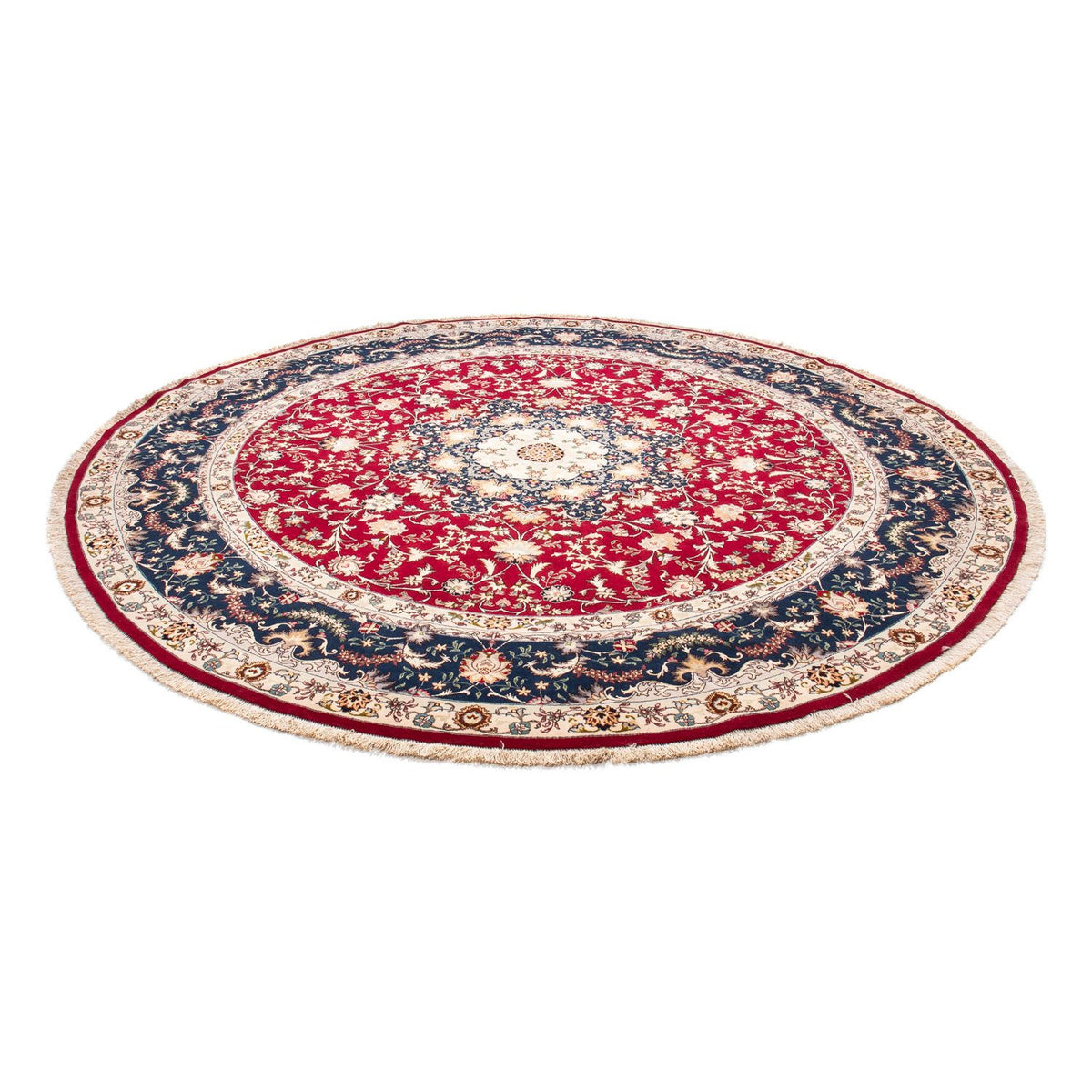 Perzisch tapijt - Tabriz - Royal rond  - 250 x 250 cm - donkerrood