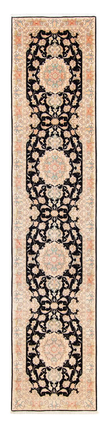 Loper Perzisch tapijt - Tabriz - Royal - 419 x 87 cm - donkerblauw