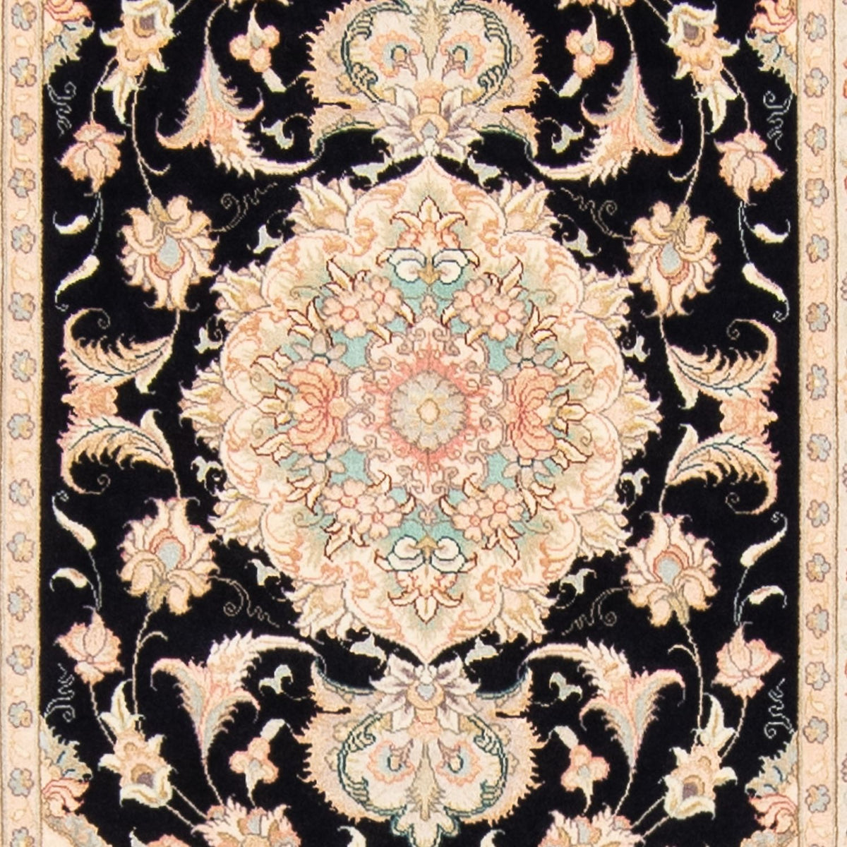 Loper Perzisch tapijt - Tabriz - Royal - 419 x 87 cm - donkerblauw