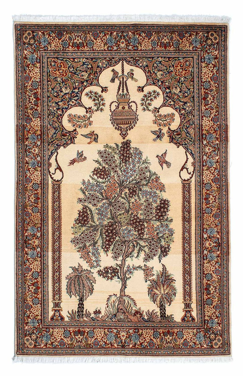Perzisch tapijt - Ghom - 210 x 135 cm - beige