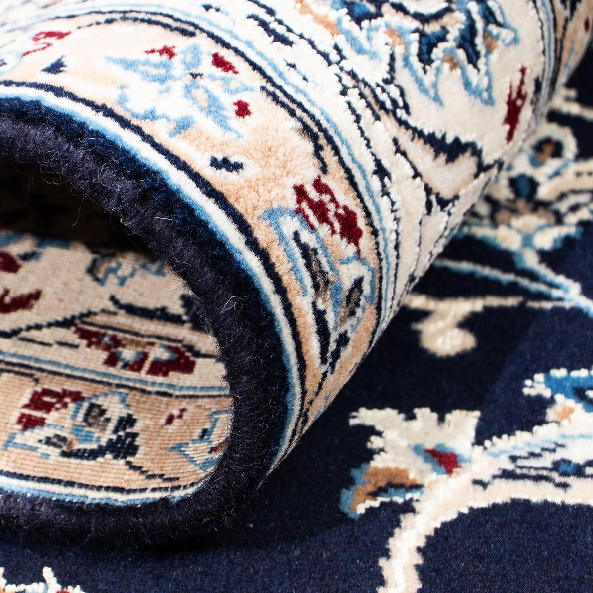 Perzisch tapijt - Nain - Koninklijk - 228 x 155 cm - donkerblauw