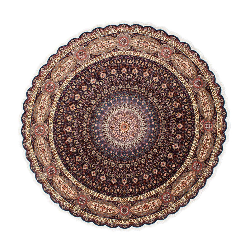 Perzisch tapijt - Tabriz - Royal rond  - 240 x 240 cm - donkerblauw