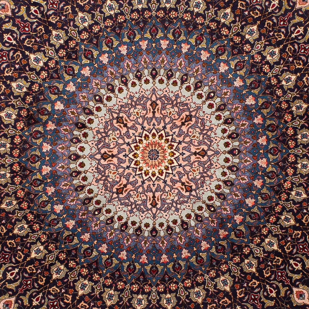 Perzisch tapijt - Tabriz - Royal rond  - 240 x 240 cm - donkerblauw