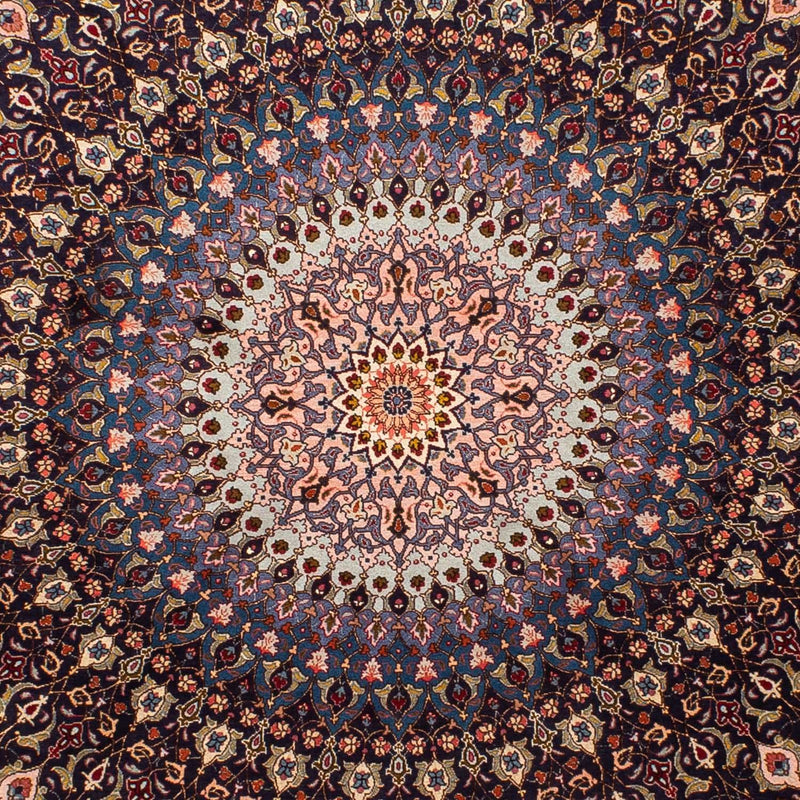 Perzisch tapijt - Tabriz - Royal rond  - 240 x 240 cm - donkerblauw