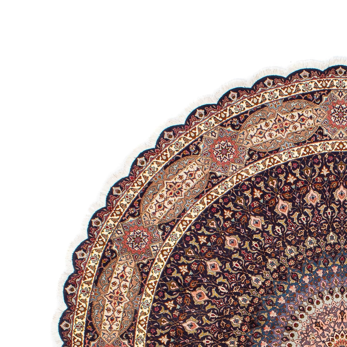 Perzisch tapijt - Tabriz - Royal rond  - 240 x 240 cm - donkerblauw