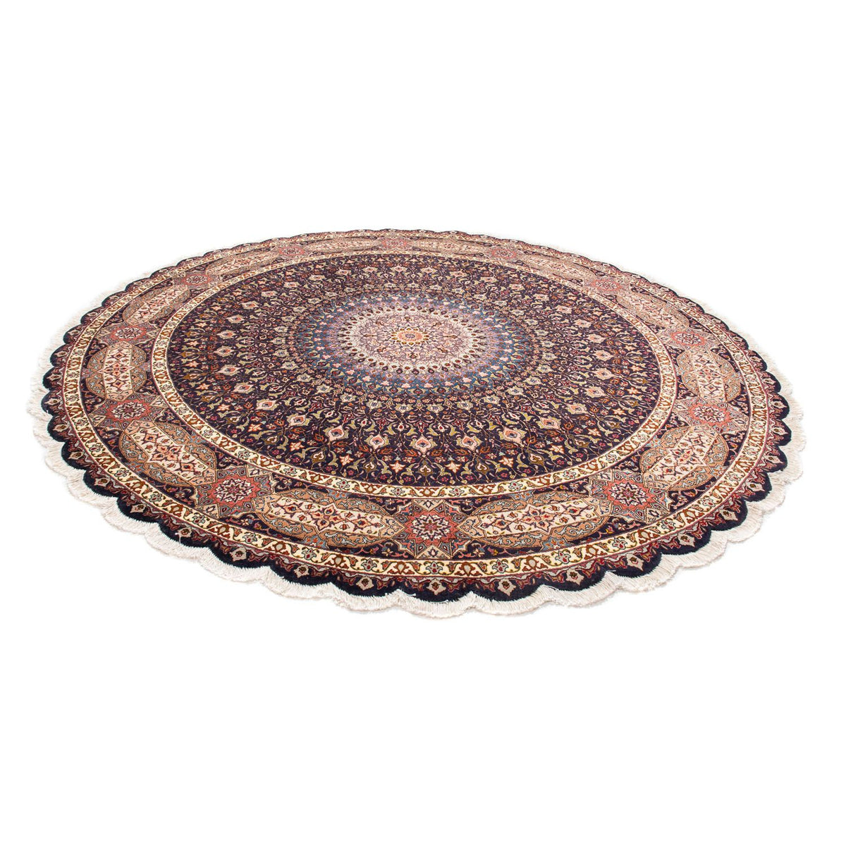 Perzisch tapijt - Tabriz - Royal rond  - 240 x 240 cm - donkerblauw