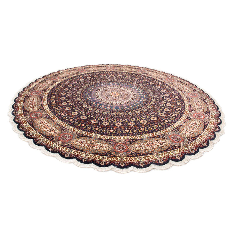 Perzisch tapijt - Tabriz - Royal rond  - 240 x 240 cm - donkerblauw
