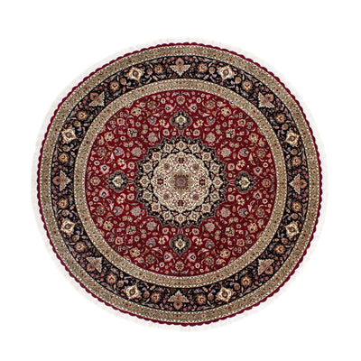 Perzisch tapijt - Tabriz - Royal rond  - 245 x 245 cm - donkerrood