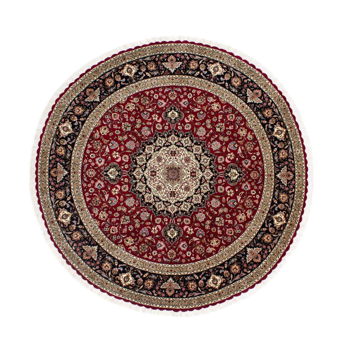 Perzisch tapijt - Tabriz - Royal rond  - 245 x 245 cm - donkerrood
