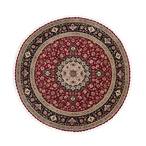 Perzisch tapijt - Tabriz - Royal rond  - 245 x 245 cm - donkerrood