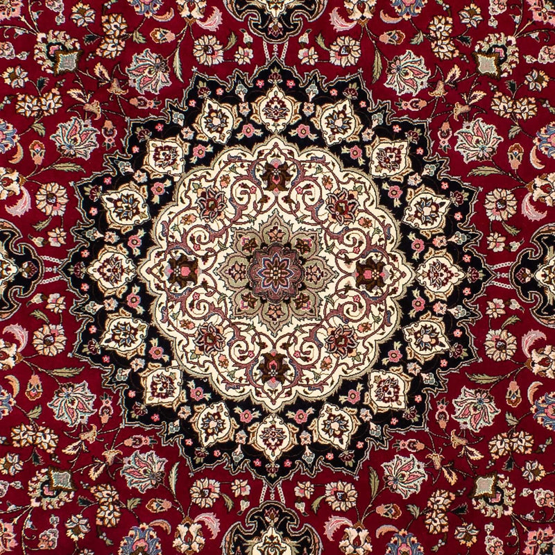 Perzisch tapijt - Tabriz - Royal rond  - 245 x 245 cm - donkerrood
