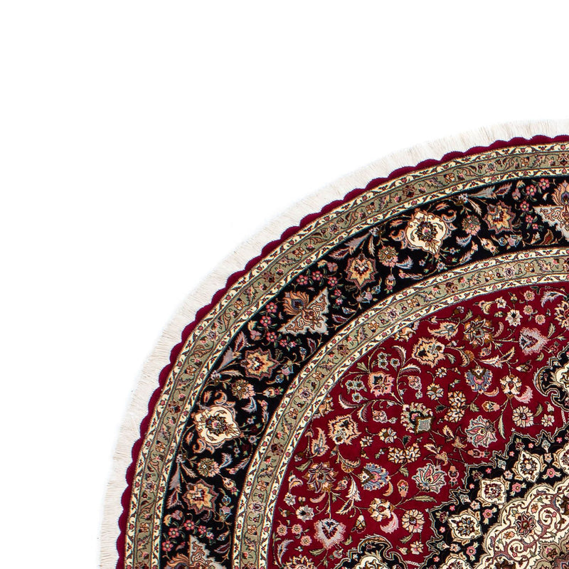 Perzisch tapijt - Tabriz - Royal rond  - 245 x 245 cm - donkerrood