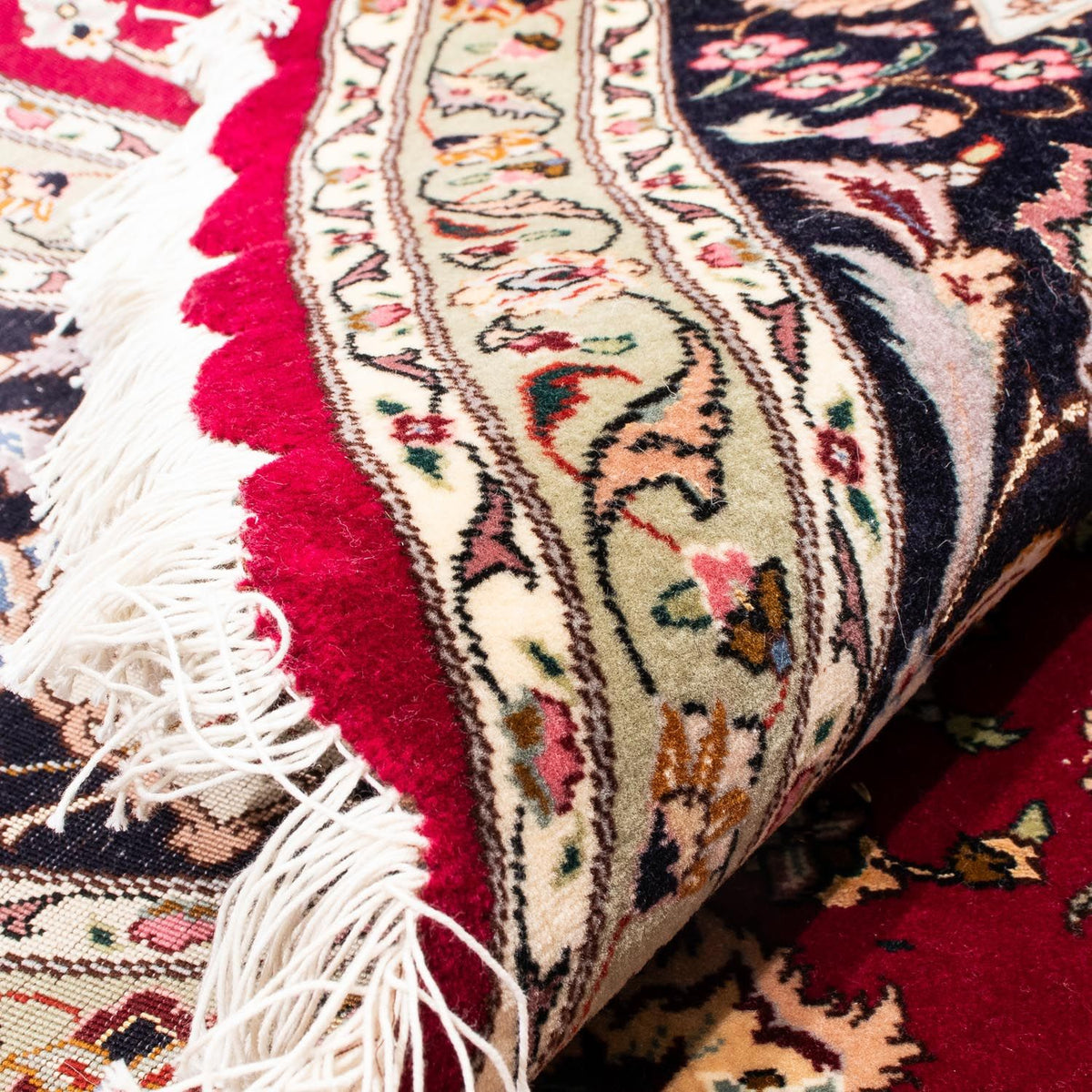 Perzisch tapijt - Tabriz - Royal rond  - 245 x 245 cm - donkerrood