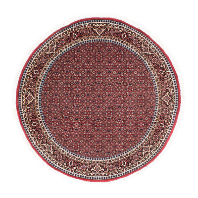 Bidjar Tapijt 155x155cm - Perzisch tapijt - donkerrood