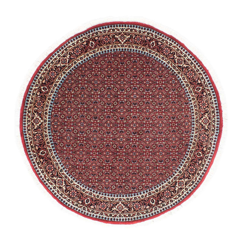 Perzisch tapijt - Bijar rond  - 155 x 155 cm - donkerrood