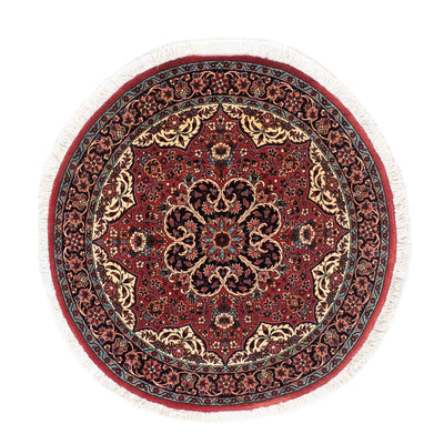 Perzisch tapijt - Bijar rond  - 100 x 100 cm - donkerrood