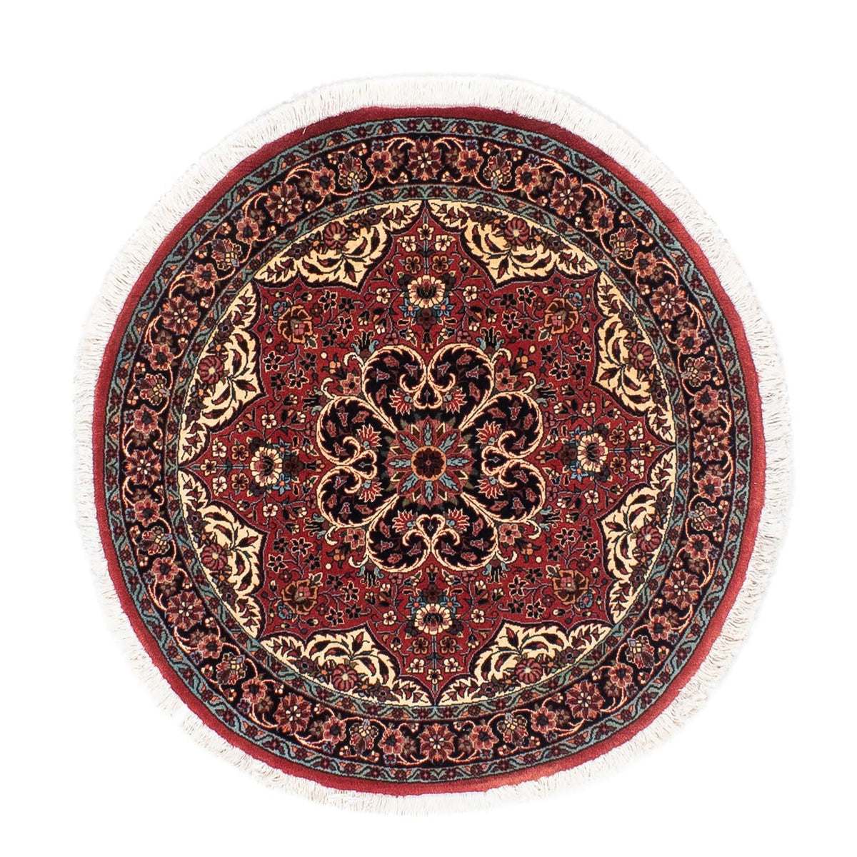 Perzisch tapijt - Bijar rond  - 100 x 100 cm - donkerrood