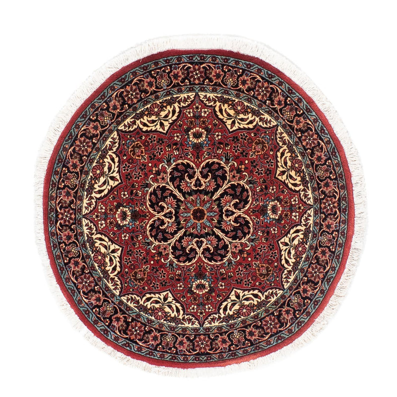 Perzisch tapijt - Bijar rond  - 100 x 100 cm - donkerrood