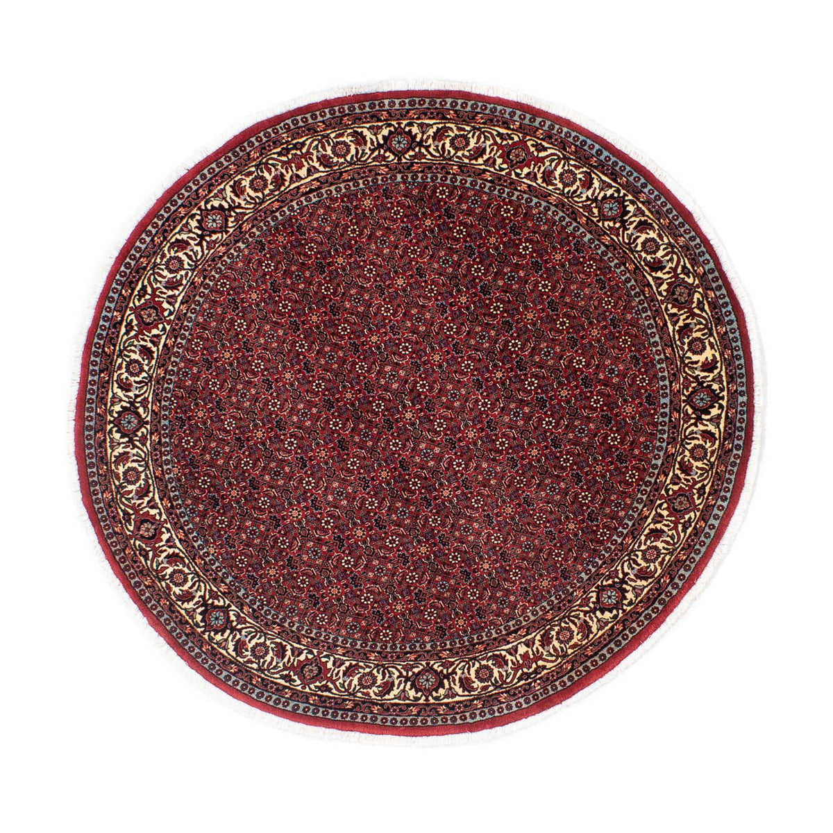 Perzisch tapijt - Bijar rond  - 155 x 155 cm - donkerrood