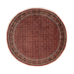 Perzisch tapijt - Bijar rond  - 250 x 250 cm - donkerrood