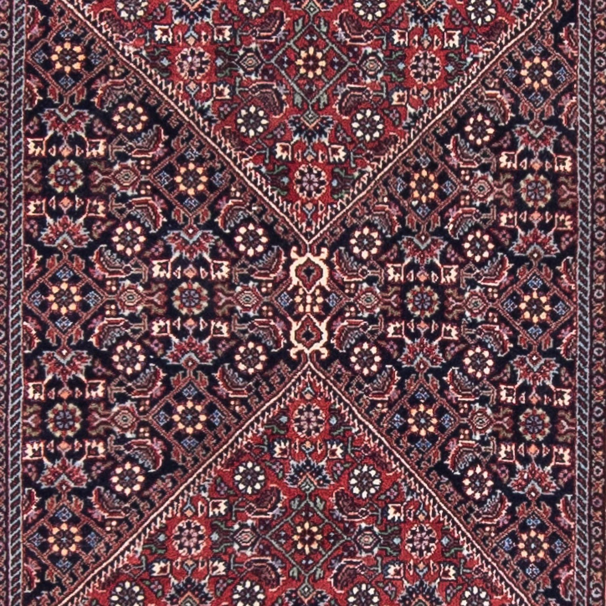 Loper Perzisch tapijt - Bijar - 380 x 75 cm - donkerrood