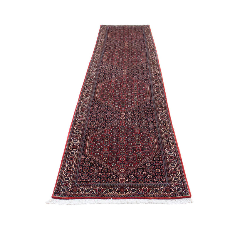 Loper Perzisch tapijt - Bijar - 380 x 75 cm - donkerrood