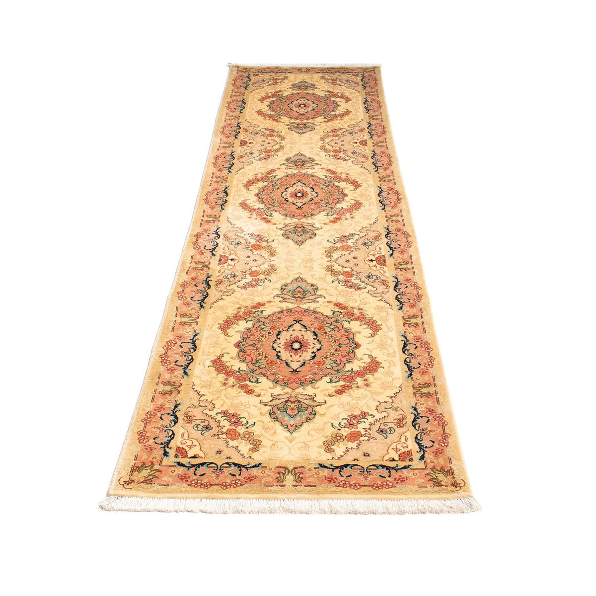 Loper Perzisch tapijt - Tabriz - Royal - 295 x 78 cm - lichtbruin