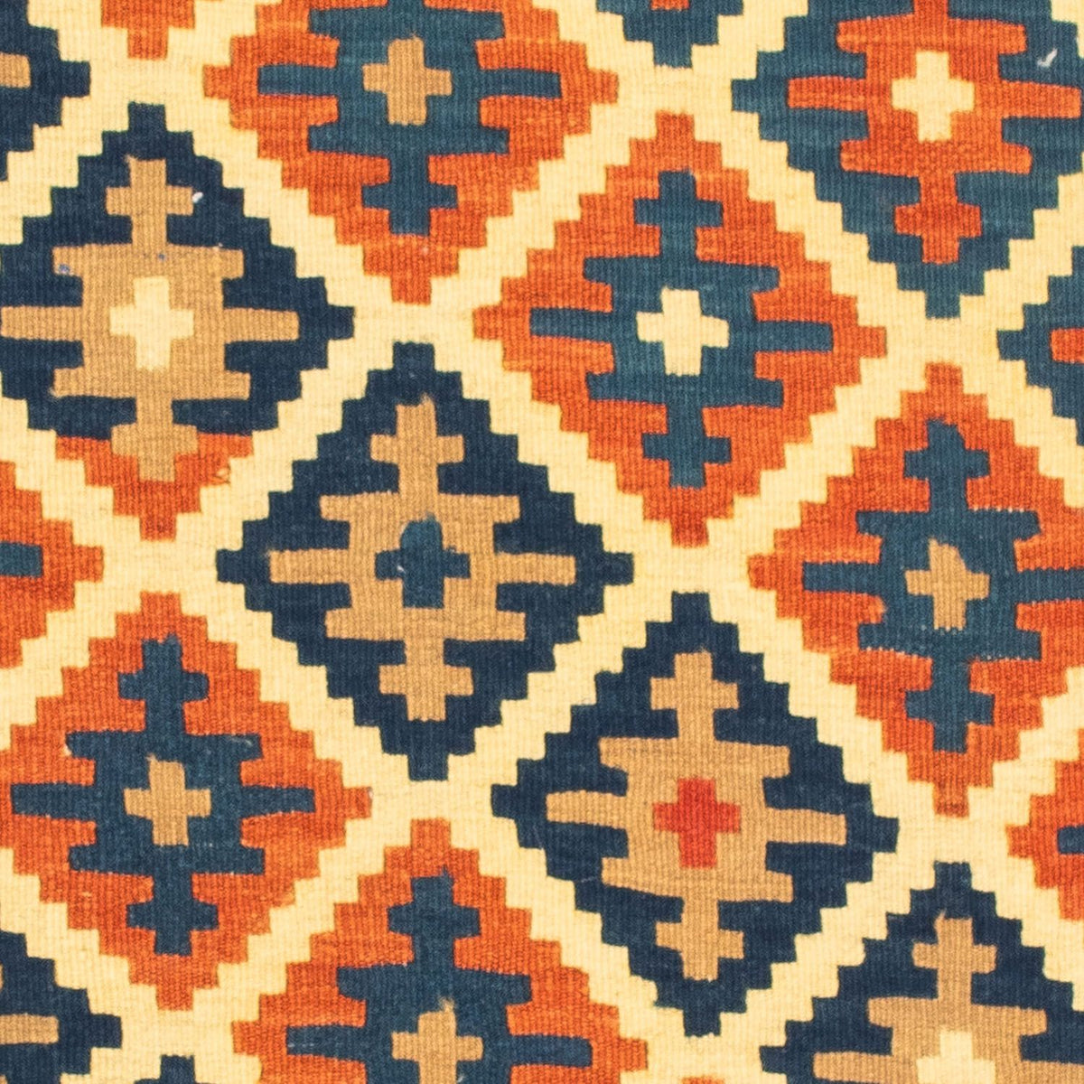 Kelim tapijt - Oosters vierkant  - 100 x 100 cm - beige