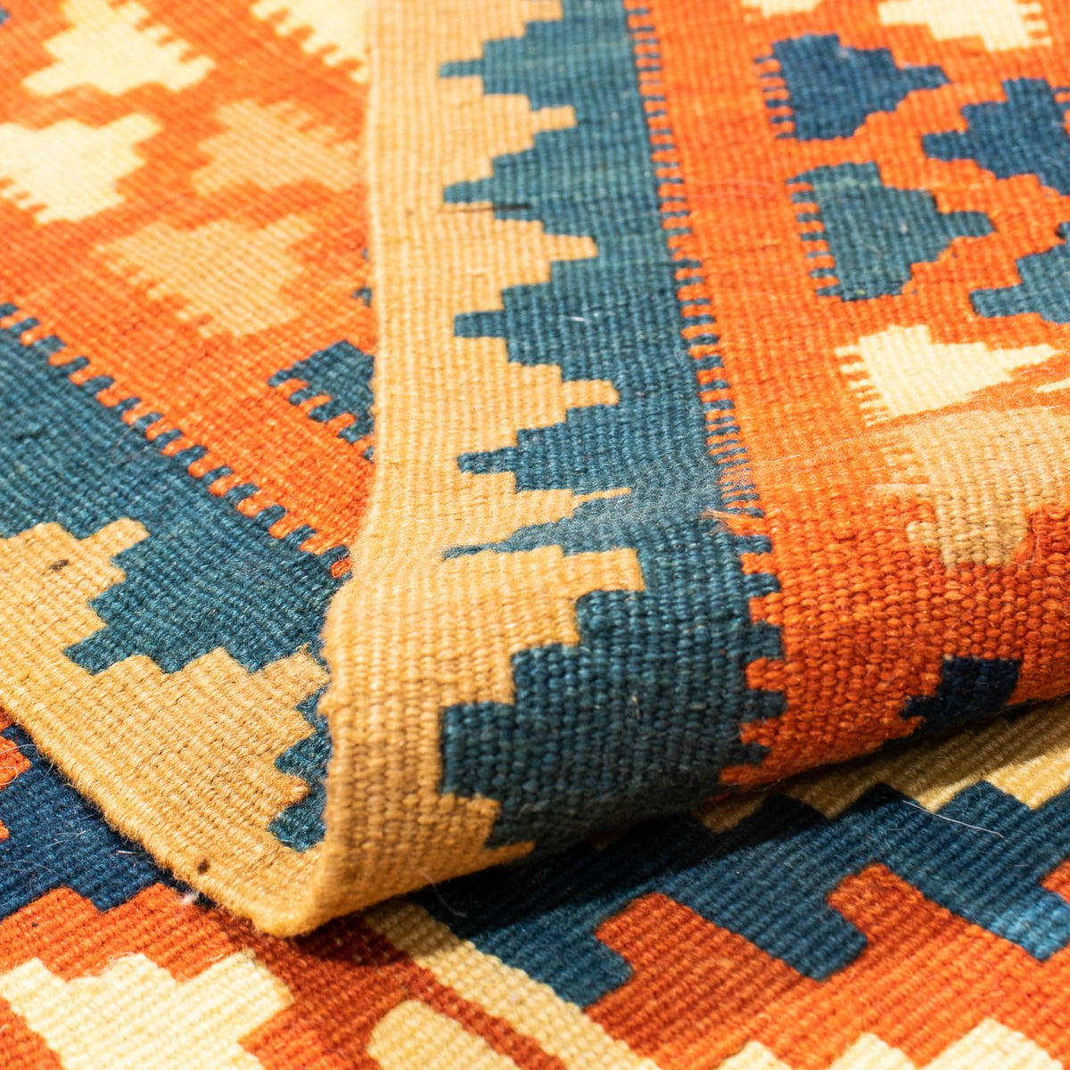 Kelim tapijt - Oosters vierkant  - 100 x 100 cm - beige