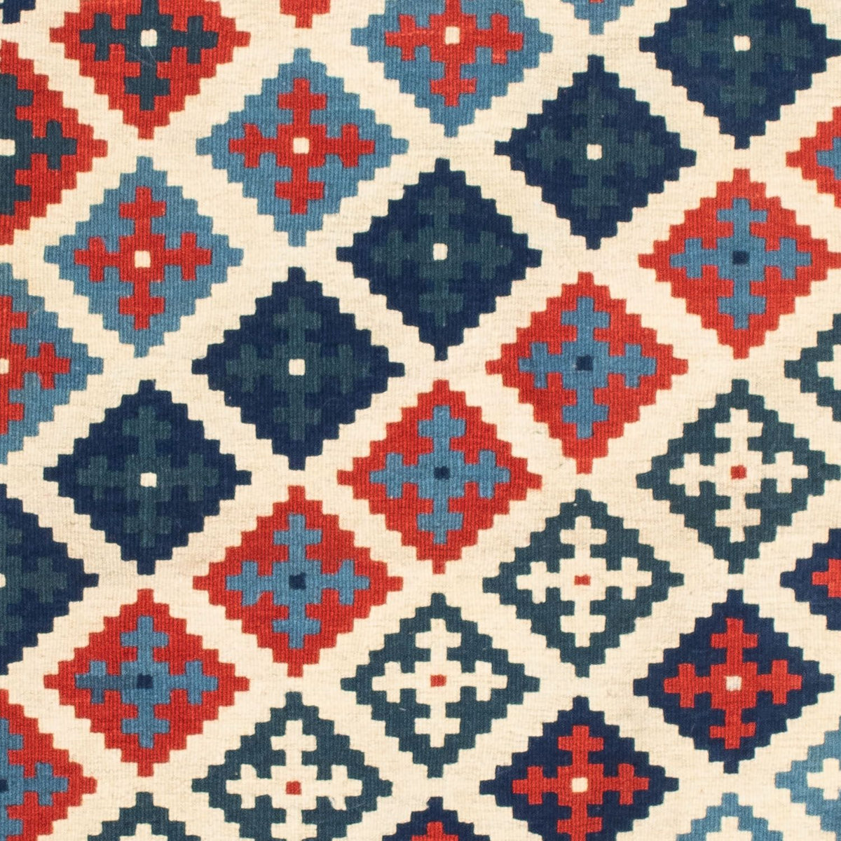 Kelim tapijt - Oosters vierkant  - 100 x 100 cm - beige