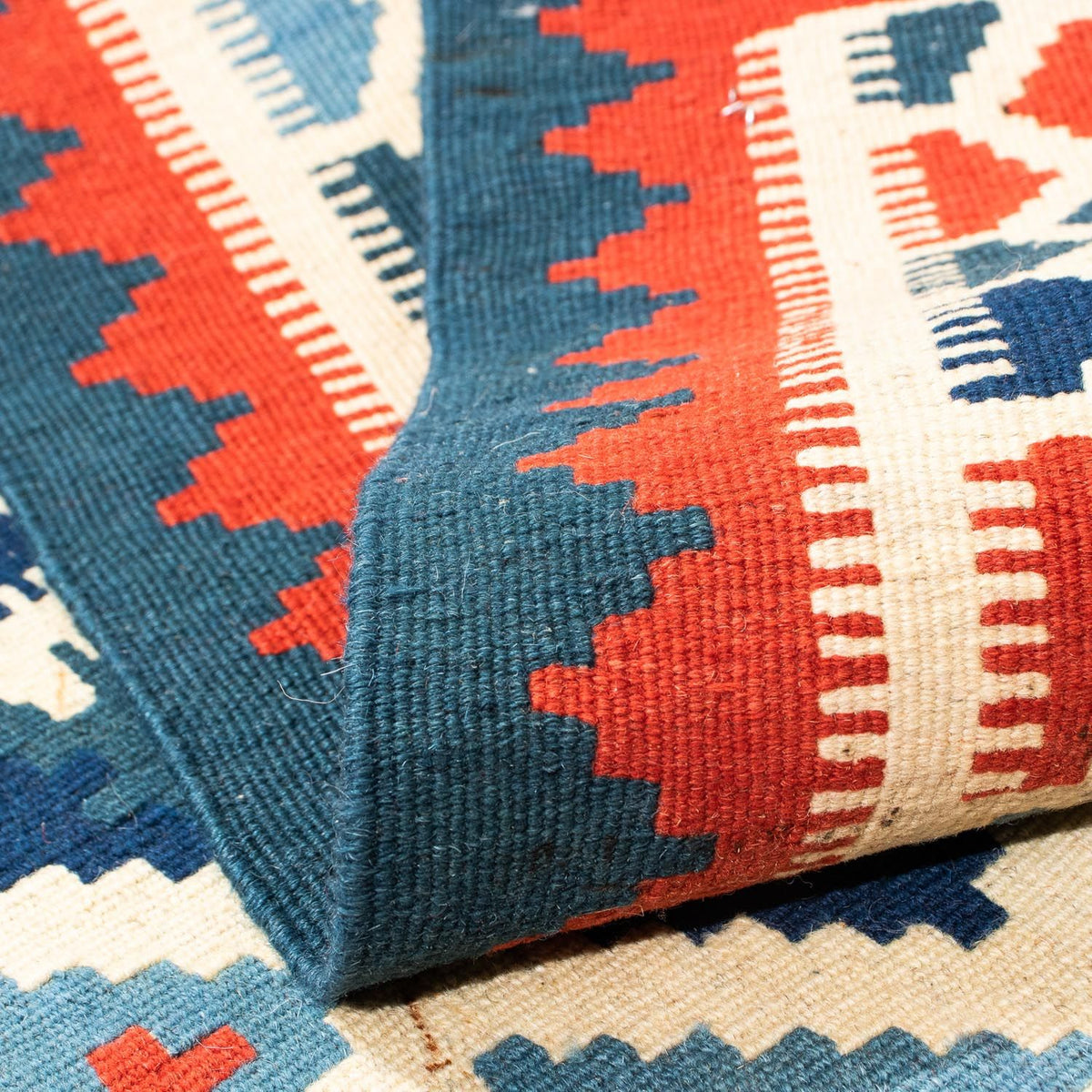 Kelim tapijt - Oosters vierkant  - 100 x 100 cm - beige