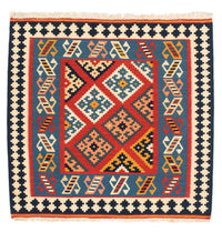 Kelim tapijt - Oosters vierkant  - 105 x 103 cm - donkerrood