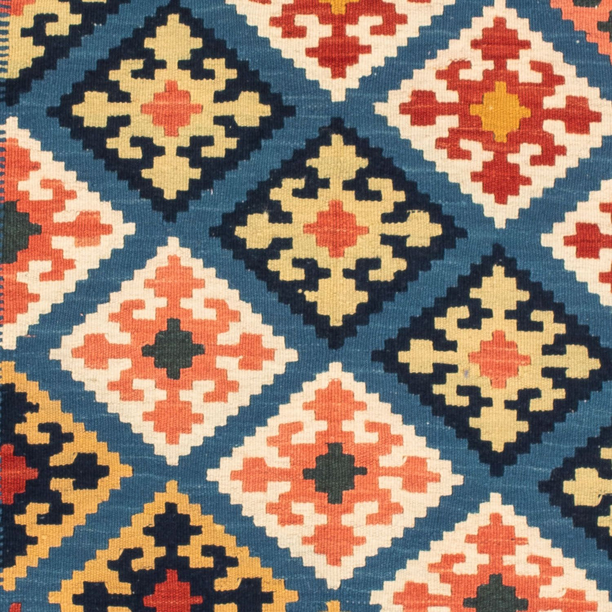 Kelim tapijt - Oosters vierkant  - 106 x 102 cm - donkerblauw