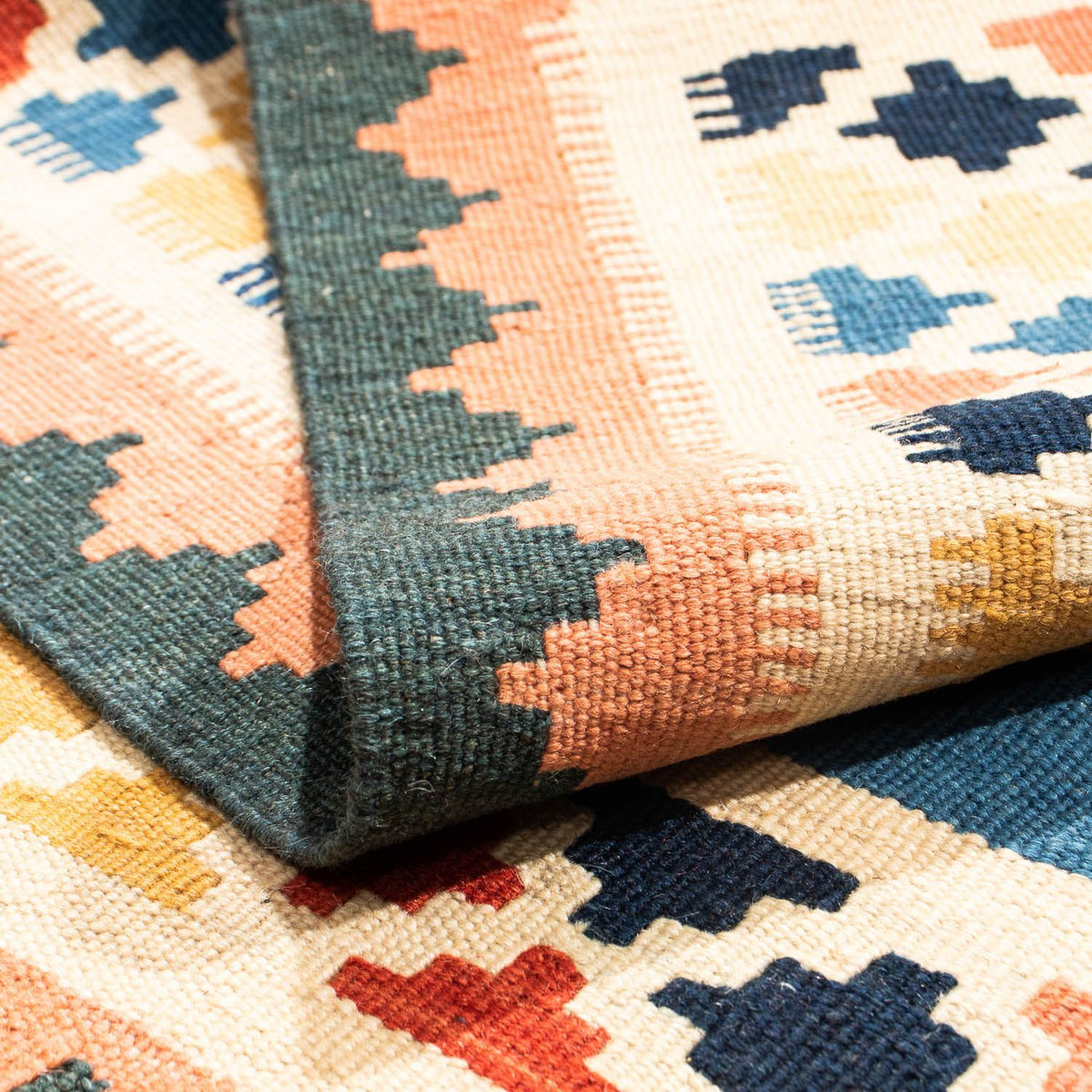 Kelim tapijt - Oosters vierkant  - 106 x 102 cm - donkerblauw