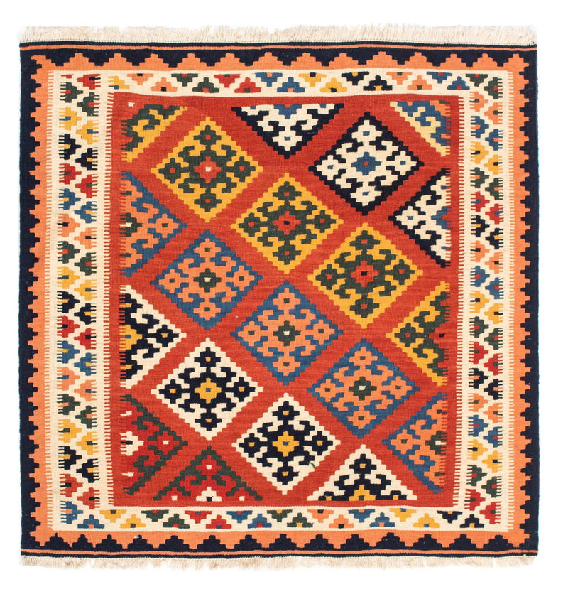 Kelim tapijt - Oosters vierkant  - 106 x 104 cm - rood