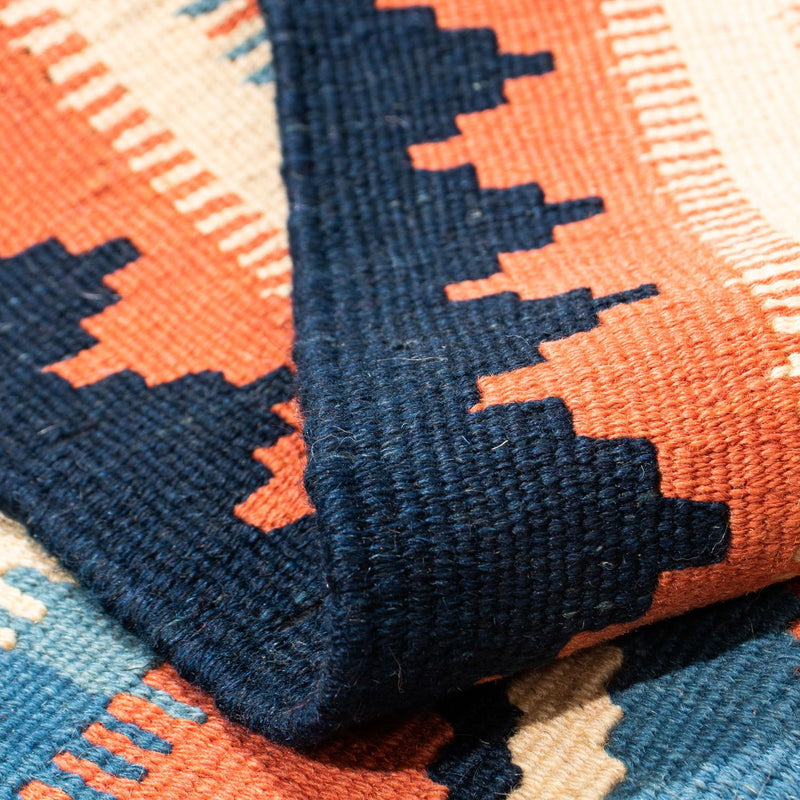 Kelim tapijt - Oosters vierkant  - 103 x 100 cm - blauw