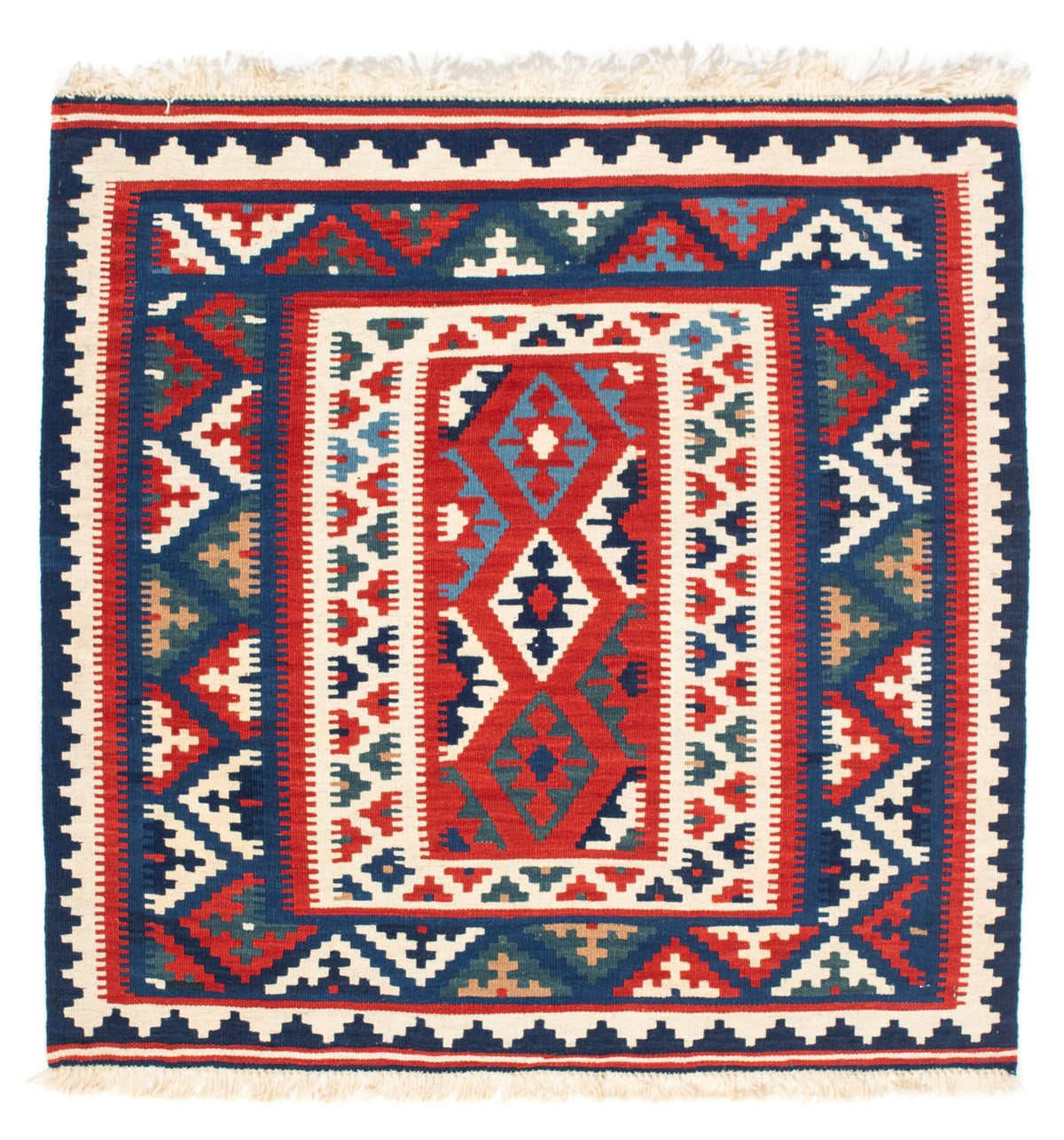 Kelim tapijt - Oosters vierkant  - 98 x 93 cm - donkerblauw