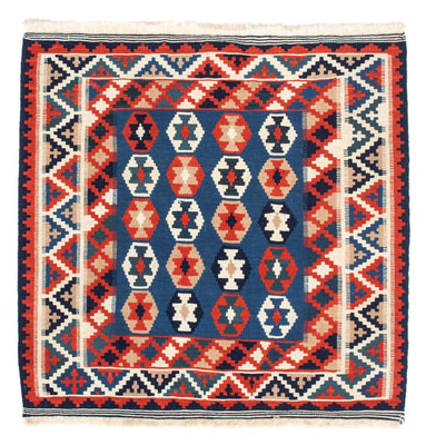 Kelim tapijt - Oosters vierkant  - 103 x 100 cm - donkerblauw