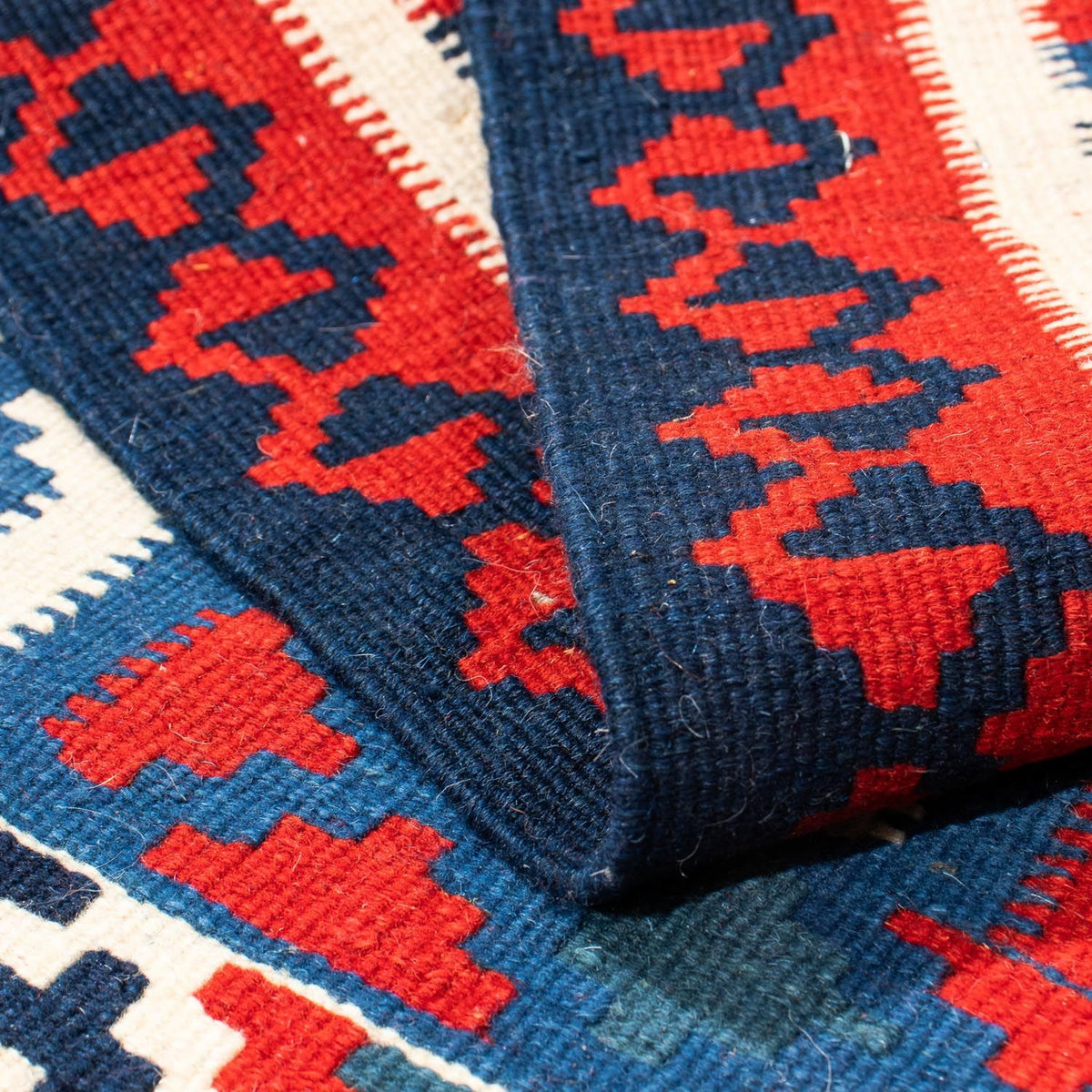 Kelim tapijt - Oosters vierkant  - 103 x 100 cm - donkerblauw