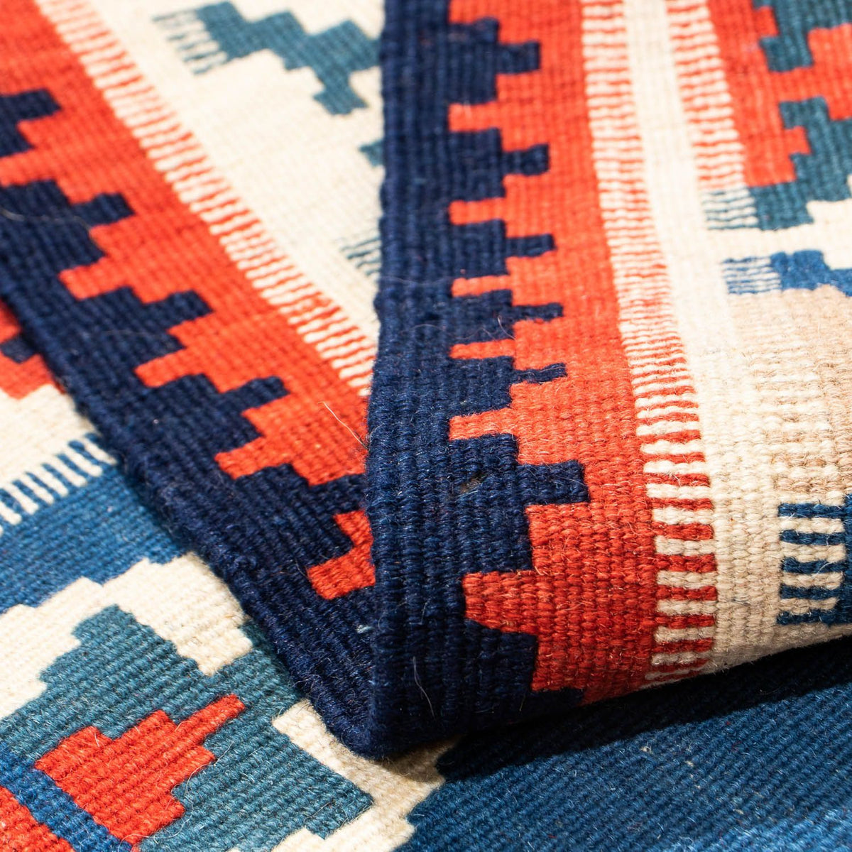 Kelim tapijt - Oosters vierkant  - 103 x 102 cm - donkerblauw