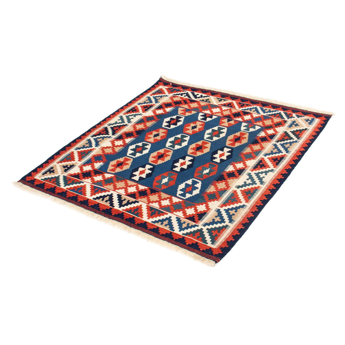 Kelim tapijt - Oosters vierkant  - 103 x 102 cm - donkerblauw