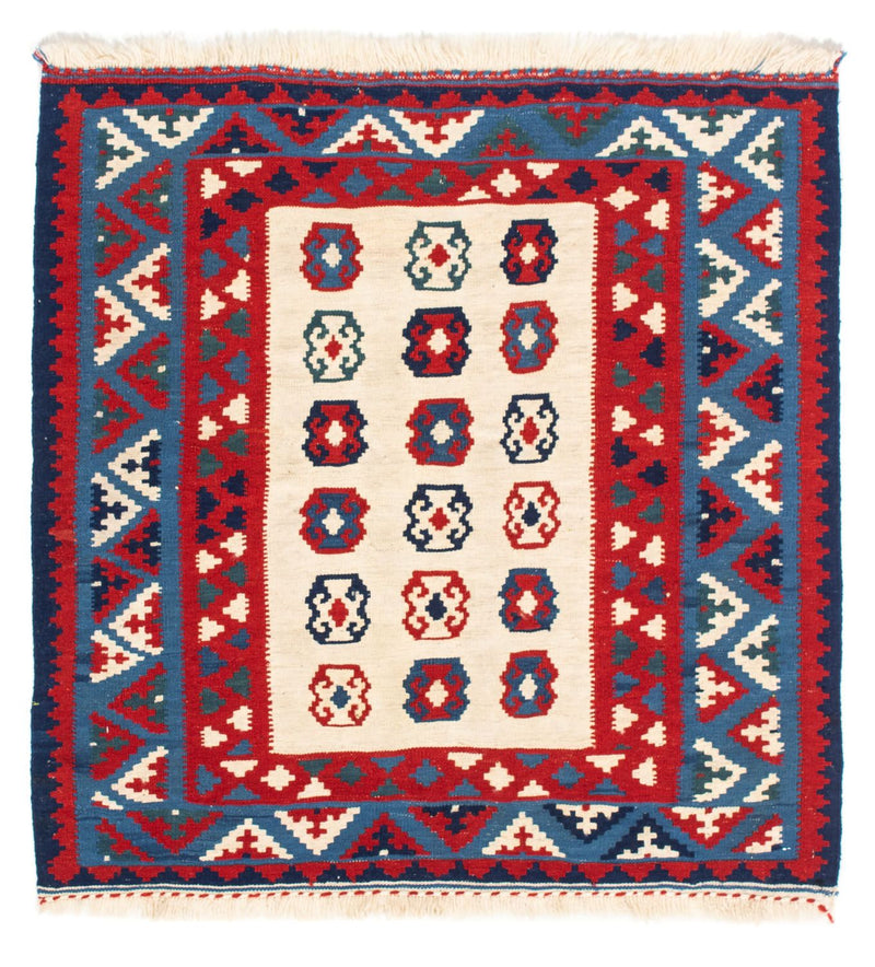 Kelim tapijt - Oosters vierkant  - 100 x 100 cm - beige