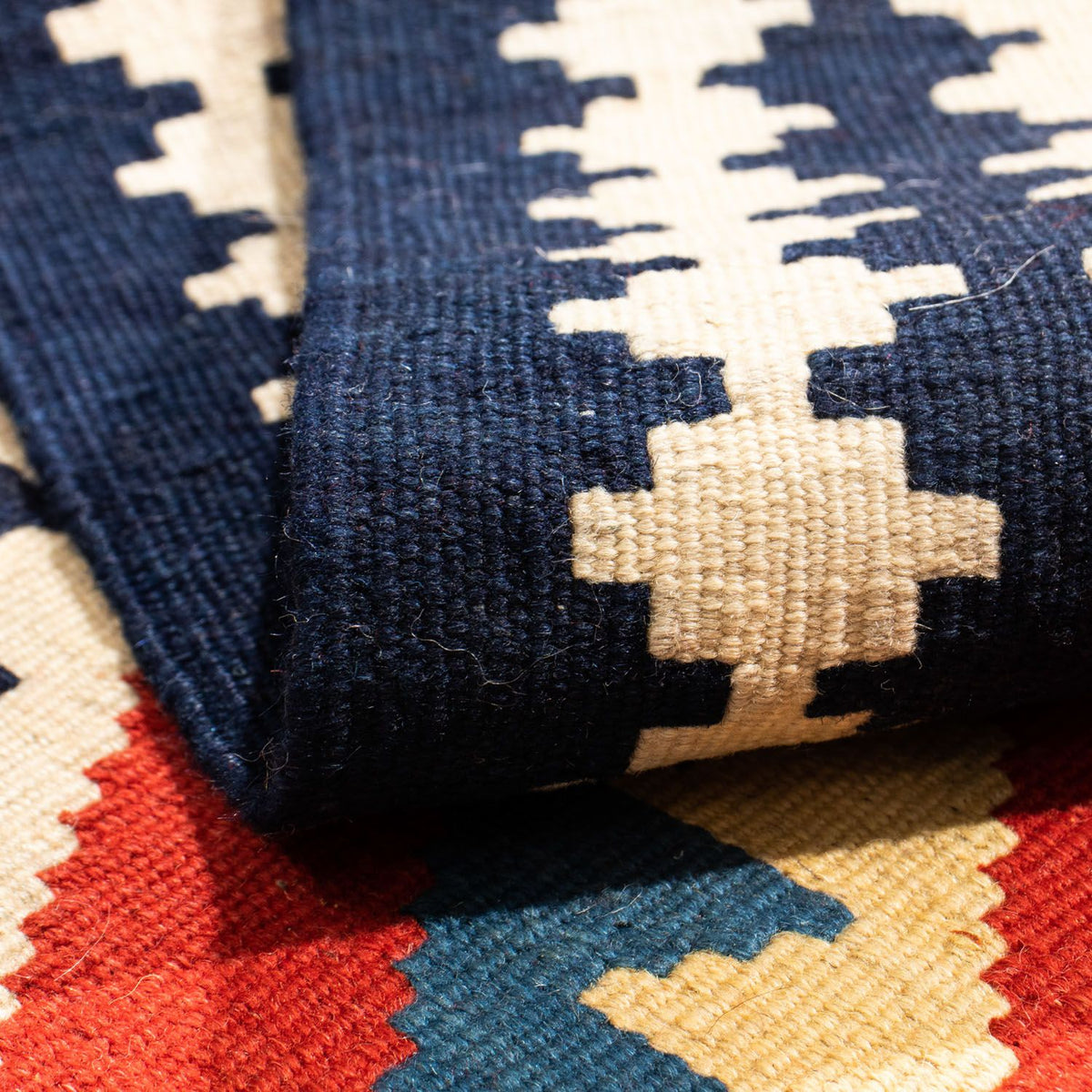 Kelim tapijt - Oosters vierkant  - 100 x 97 cm - rood