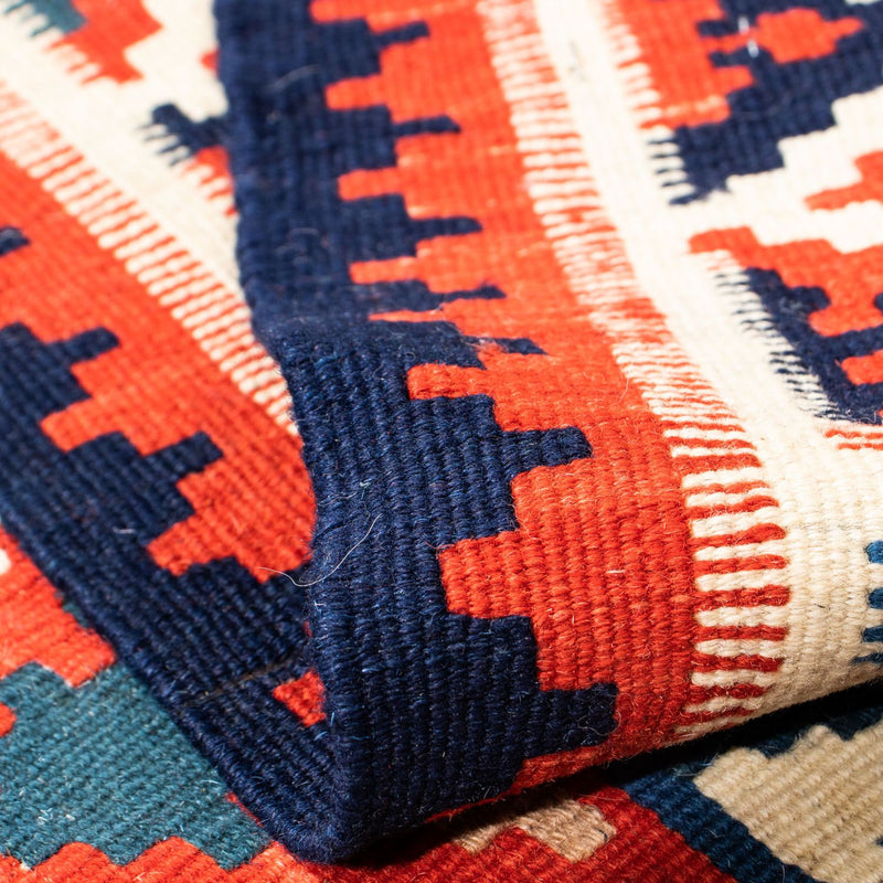 Kelim tapijt - Oosters vierkant  - 105 x 105 cm - donkerblauw